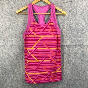 Champion Womens Multicolor Geometic Lined Razerback Tank Top Size LG‎